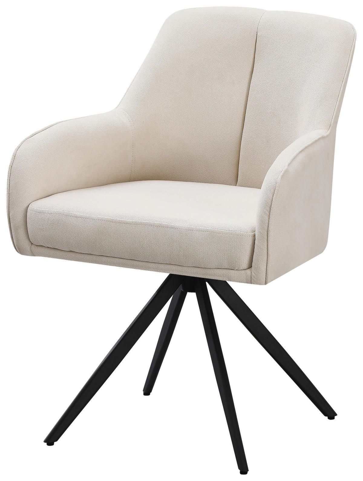 ARMLEHNSTUHL  in Eisen Webstoff  - Beige/Schwarz, MODERN, Holz/Textil (62/83/62cm) - Livetastic