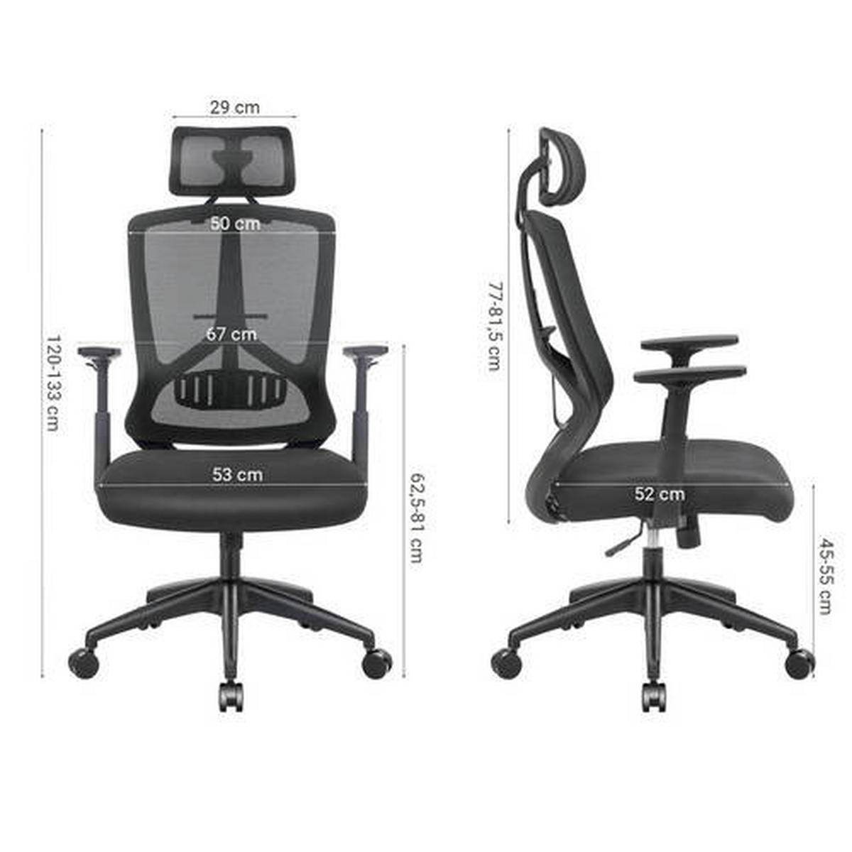 OTOČNÁ ŽIDLE, pokryté povrchovou vrstvou, černá - černá, Basics, kov/textil (68/120-133/65cm) - Boxxx