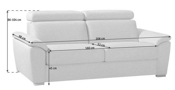 SCHLAFSOFA in Webstoff Grau  - Chromfarben/Grau, KONVENTIONELL, Textil/Metall (206/86/98cm) - Novel