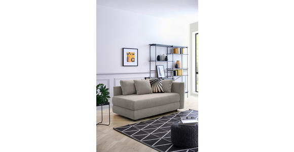 RÉCAMIERE in Flachgewebe Grau - Schwarz/Grau, Design, Kunststoff/Textil (171/71-88/93cm) - Cantus