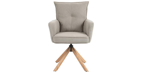 ARMLEHNSTUHL in Cord - Hellbraun/Buchefarben, Design, Holz/Textil (60/95/67cm) - Novel