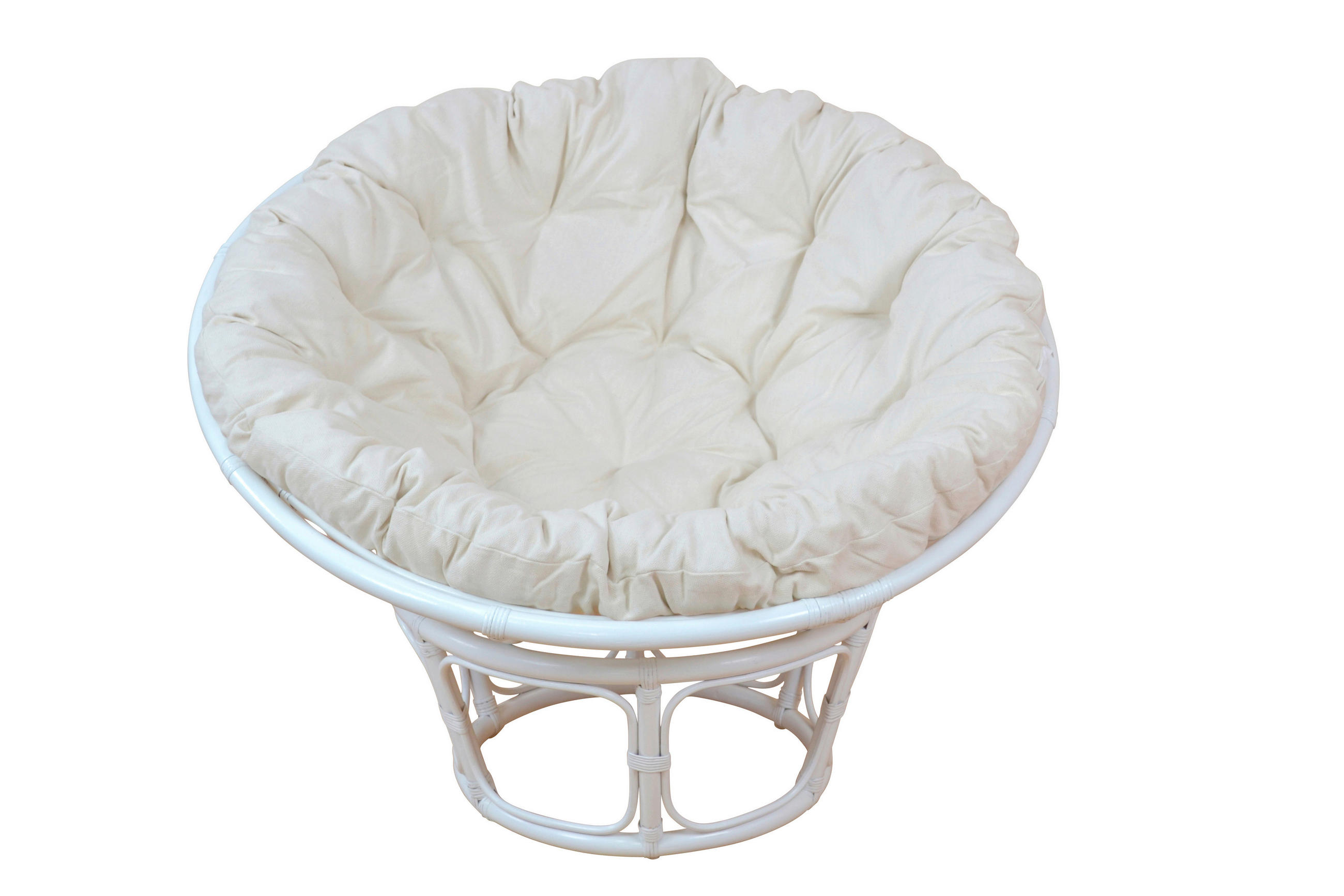 SESSEL Weiß    - Creme/Weiß, Natur, Holz/Textil (100/100/60cm) - MID.YOU