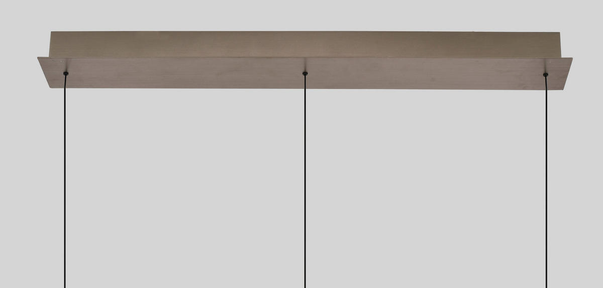 LED-HÄNGELEUCHTE Crema 96/150/22 cm  - Bronzefarben, Design, Glas/Metall (96/150/22cm)