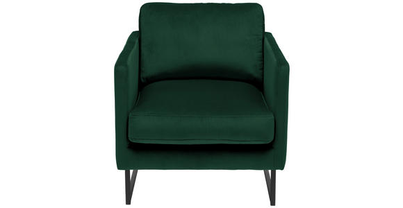 SESSEL in Samt Dunkelgrün - Dunkelgrün/Schwarz, Design, Textil/Metall (72/78/84cm) - Carryhome