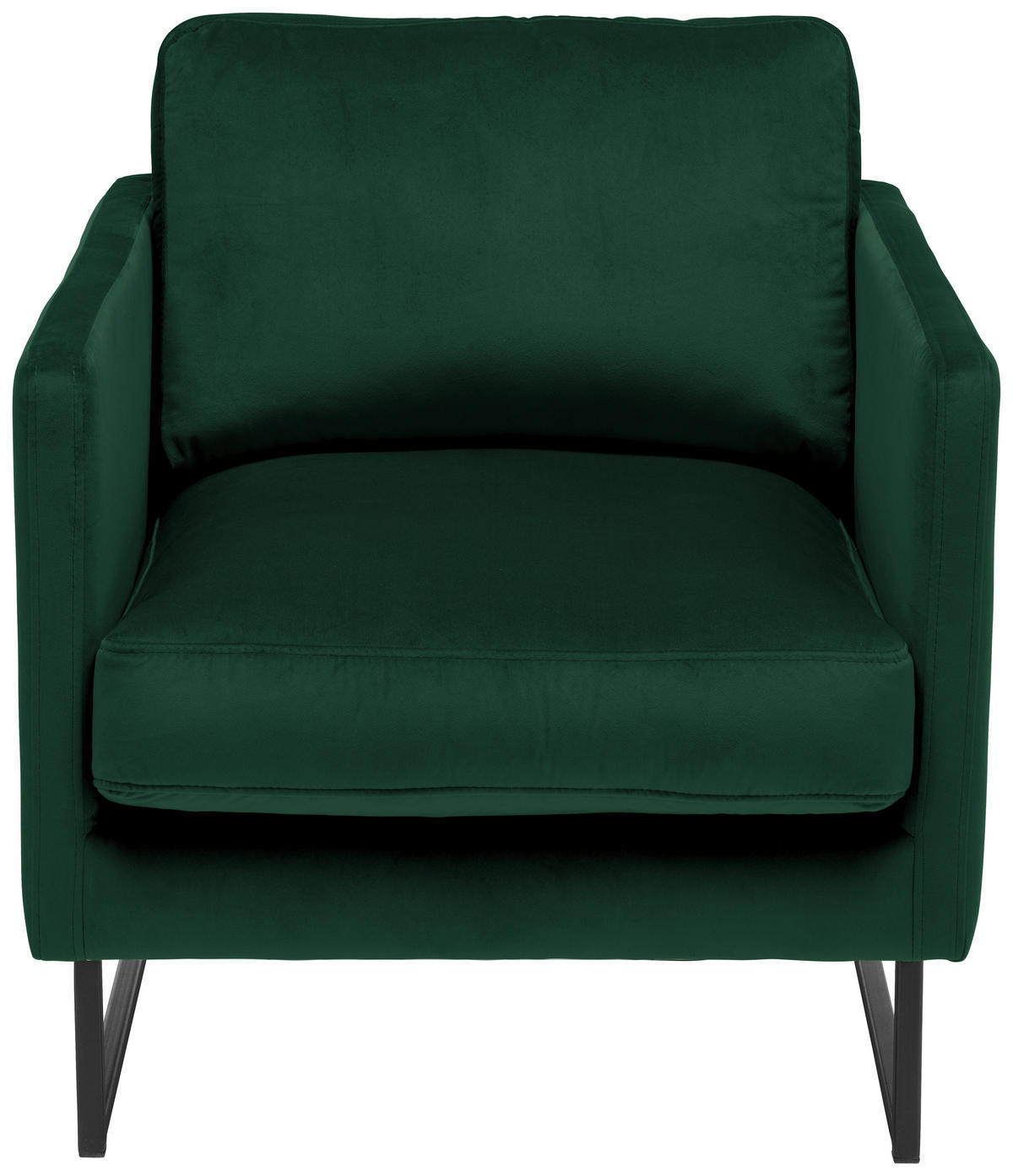 SESSEL in Samt Dunkelgrün  - Dunkelgrün/Schwarz, Design, Textil/Metall (72/78/84cm) - Carryhome