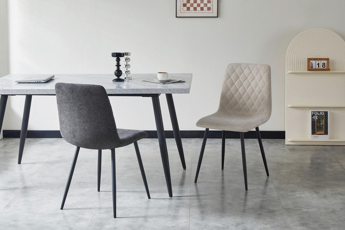 STUHL   Webstoff  - Beige/Schwarz, Design, Textil/Metall (45/87/55cm) - Ti'me