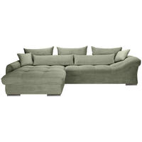 ECKSOFA Salbeigrün Cord  - Chromfarben/Salbeigrün, KONVENTIONELL, Textil/Metall (225/335cm) - Carryhome