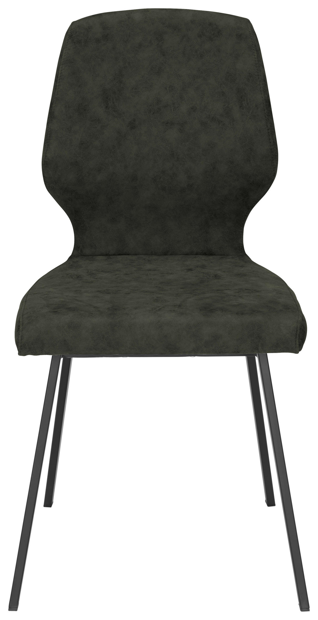 STUHL  in Eisen Mikrofaser Metall, Textil  - Dunkelgrün/Schwarz, MODERN, Textil/Metall (46/91/61cm) - Venda