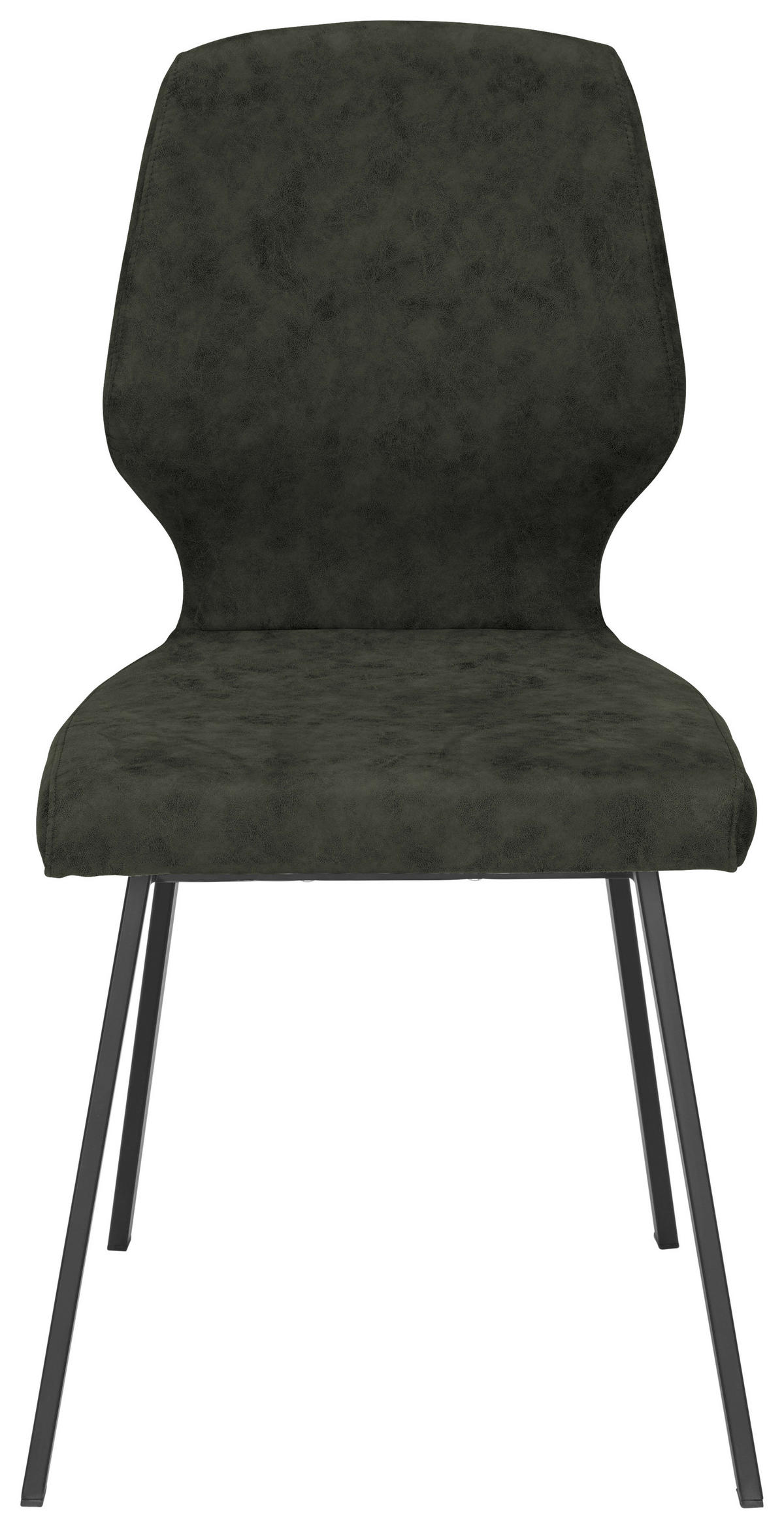 STUHL  in Eisen Mikrofaser Metall, Textil  - Dunkelgrün/Schwarz, MODERN, Textil/Metall (46/91/61cm) - Venda