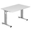 SCHREIBTISCH 120/80/65-85 cm  in Weiß  - Silberfarben/Weiß, KONVENTIONELL, Holzwerkstoff/Metall (120/80/65-85cm) - Venda