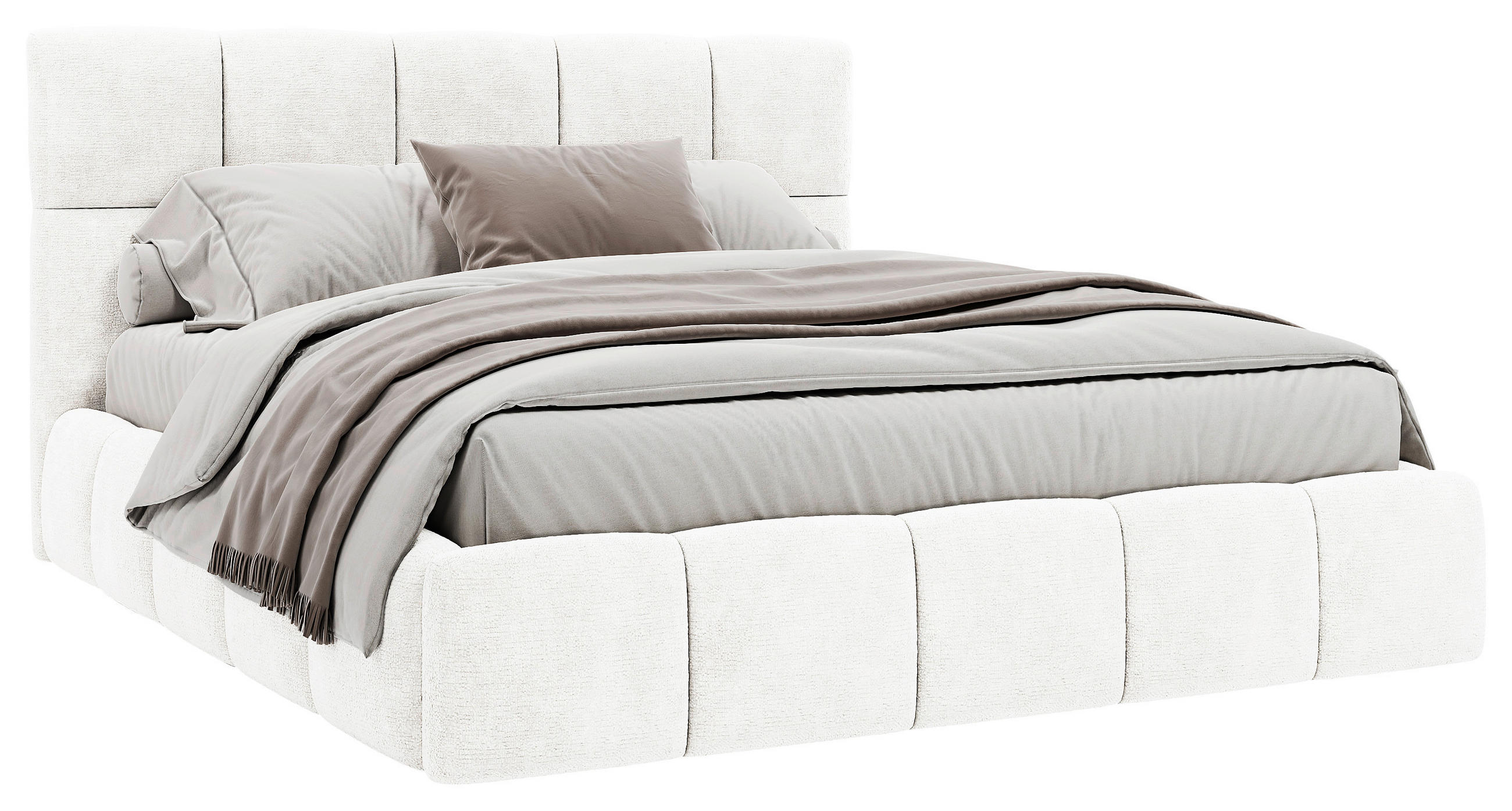 POLSTERBETT gepolstertes Kopfteil, Lattenrost, Bettkasten Naturfarben 140/200 cm  - Schwarz/Naturfarben, MODERN, Holz/Holzwerkstoff (140/200cm) - MID.YOU