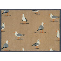 FUßMATTE 60/85 cm Shore Birds Neutral  - Braun, ROMANTIK / LANDHAUS, Kunststoff/Textil (60/85cm) - wash+dry