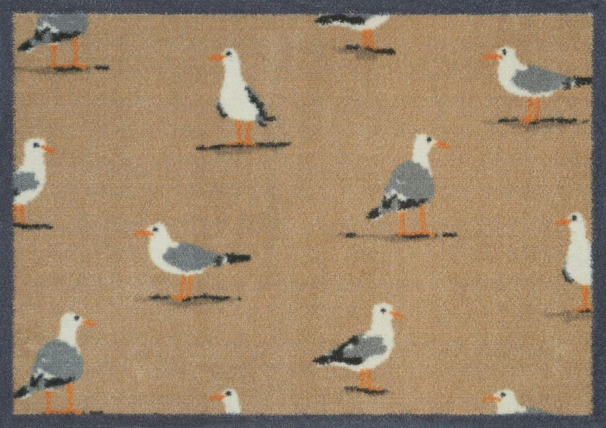 FUßMATTE 60/85 cm Shore Birds Neutral  - Braun, ROMANTIK / LANDHAUS, Kunststoff/Textil (60/85cm) - wash+dry