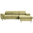 ECKSOFA inkl. Funktionen Grün Webstoff  - Silberfarben/Grün, Design, Textil/Metall (250/167cm) - Xora