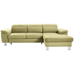 ECKSOFA in Webstoff Grün  250/167 cm  - Silberfarben/Grün, Design, Textil/Metall (250/167cm) - Xora