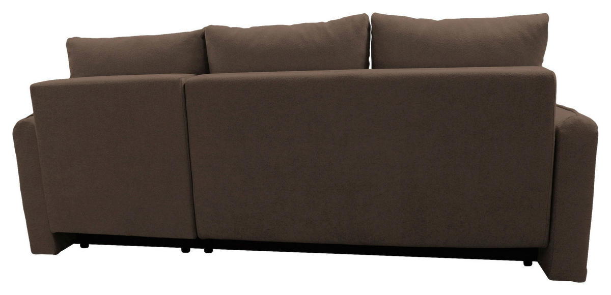 ECKSOFA Braun Struktur, Bouclé  - Schwarz/Braun, Design, Kunststoff/Textil (209/143cm) - MID.YOU