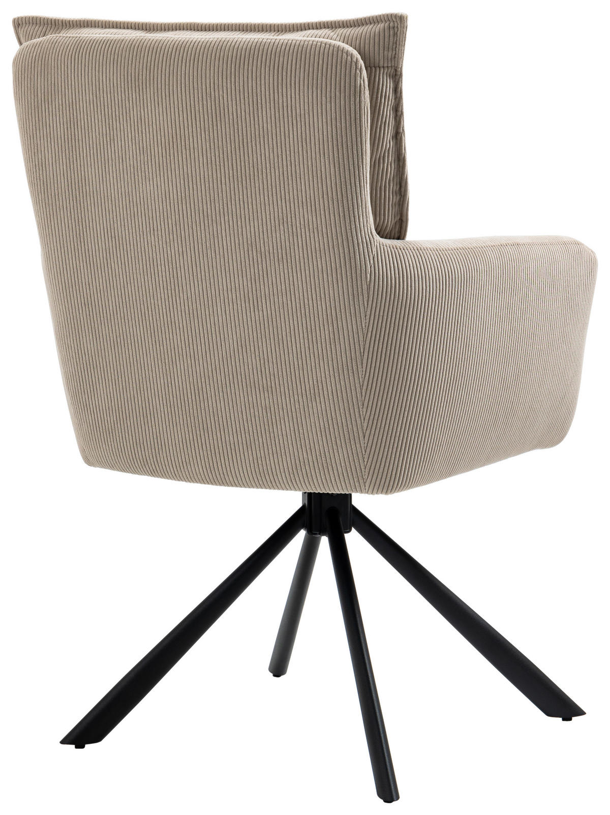 ARMLEHNSTUHL  in Eisen Cord  - Hellbraun/Schwarz, Design, Textil/Metall (60/95/67cm) - Novel