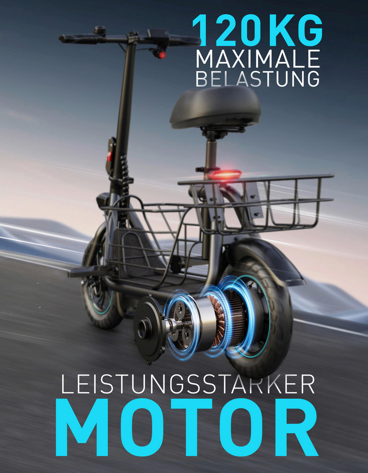 ELEKTROSCOOTER GYROOR EKS 88 CE  - Schwarz, KONVENTIONELL, Metall (123/53,5/99cm)