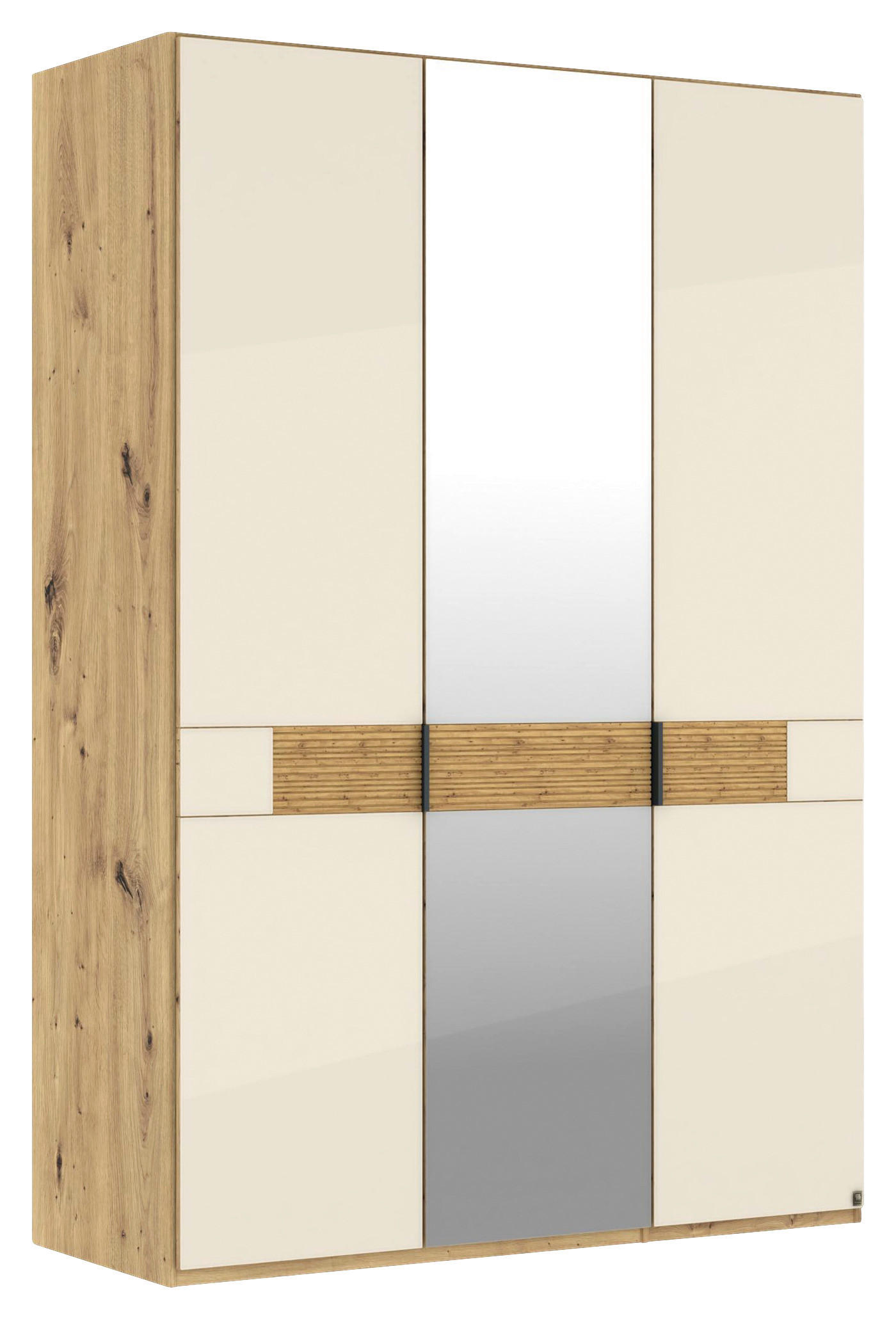 DREHTÜRENSCHRANK 150/216/58 cm,  in Eichefarben, Champagner, 3 Tür(en)  - Schieferfarben/Champagner, Design, Glas/Holz (150/216/58cm) - Musterring