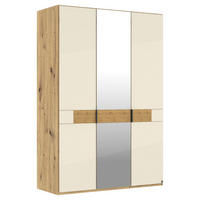 DREHTÜRENSCHRANK 150/216/58 cm,  in Eichefarben, Champagner, 3 Tür(en)  - Schieferfarben/Champagner, Design, Glas/Holz (150/216/58cm) - Musterring