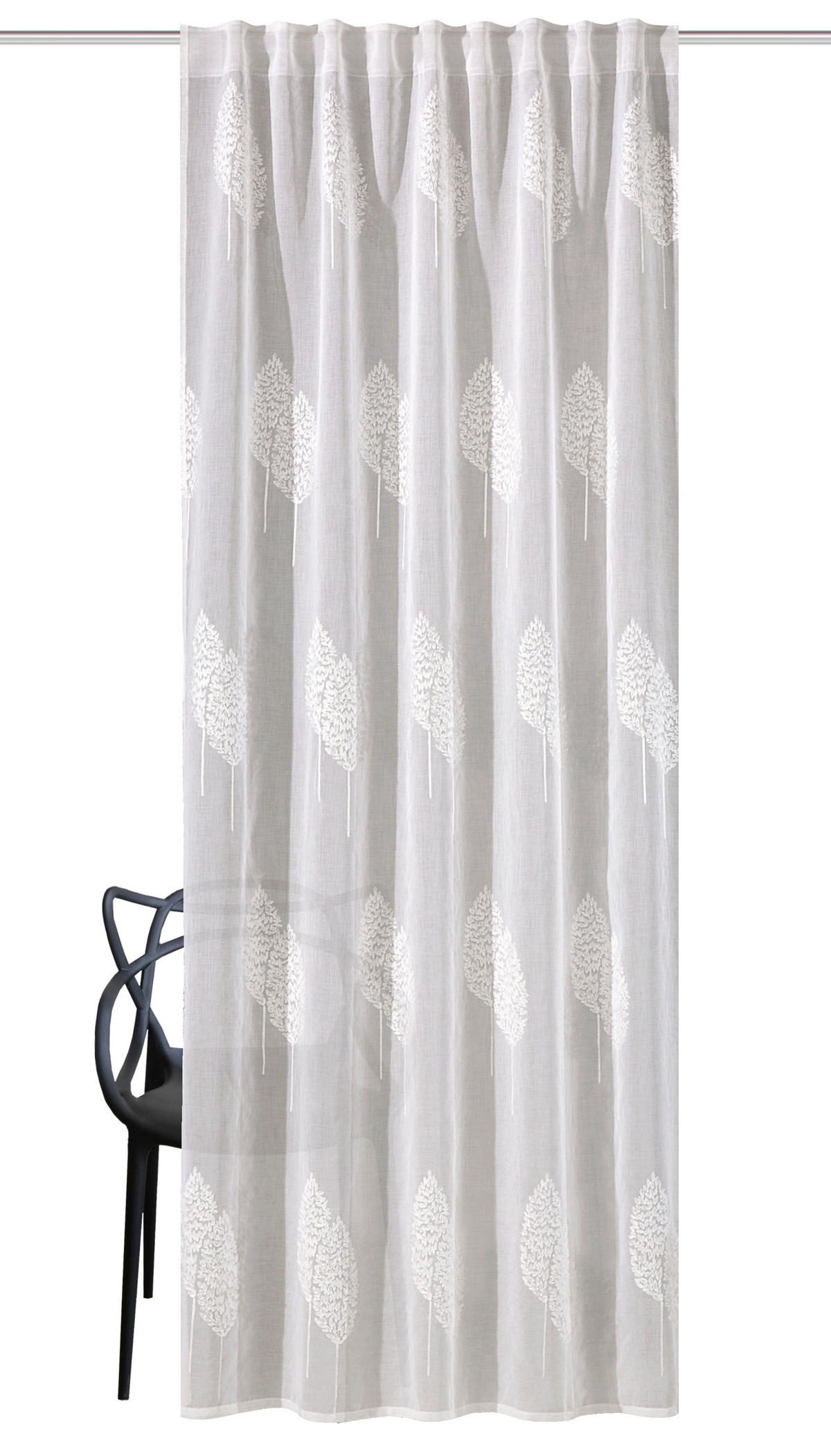 FERTIGVORHANG  transparent   140/245 cm  - Weiß, Basics, Textil (140/245cm)