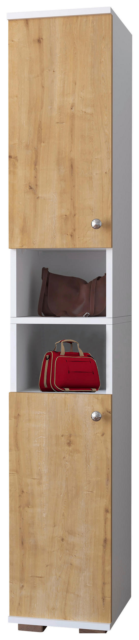 SCHUHSCHRANK in 30/178/33 cm - Honigeiche/Weiss, Modern, Holzwerkstoff/Kunststoff (30/178/33cm) - MID.YOU