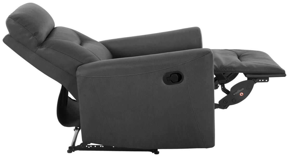 SITZGARNITUR Mikrofaser Grau  - Schwarz/Grau, Design, Textil/Metall - Livetastic