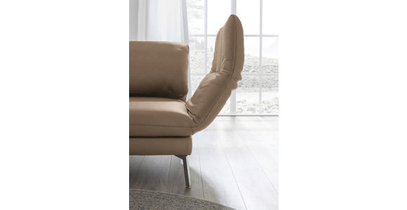 RÉCAMIERE in Echtleder Hellbraun - Chromfarben/Hellbraun, Design, Leder/Metall (209/85-109/95-16cm) - Dieter Knoll