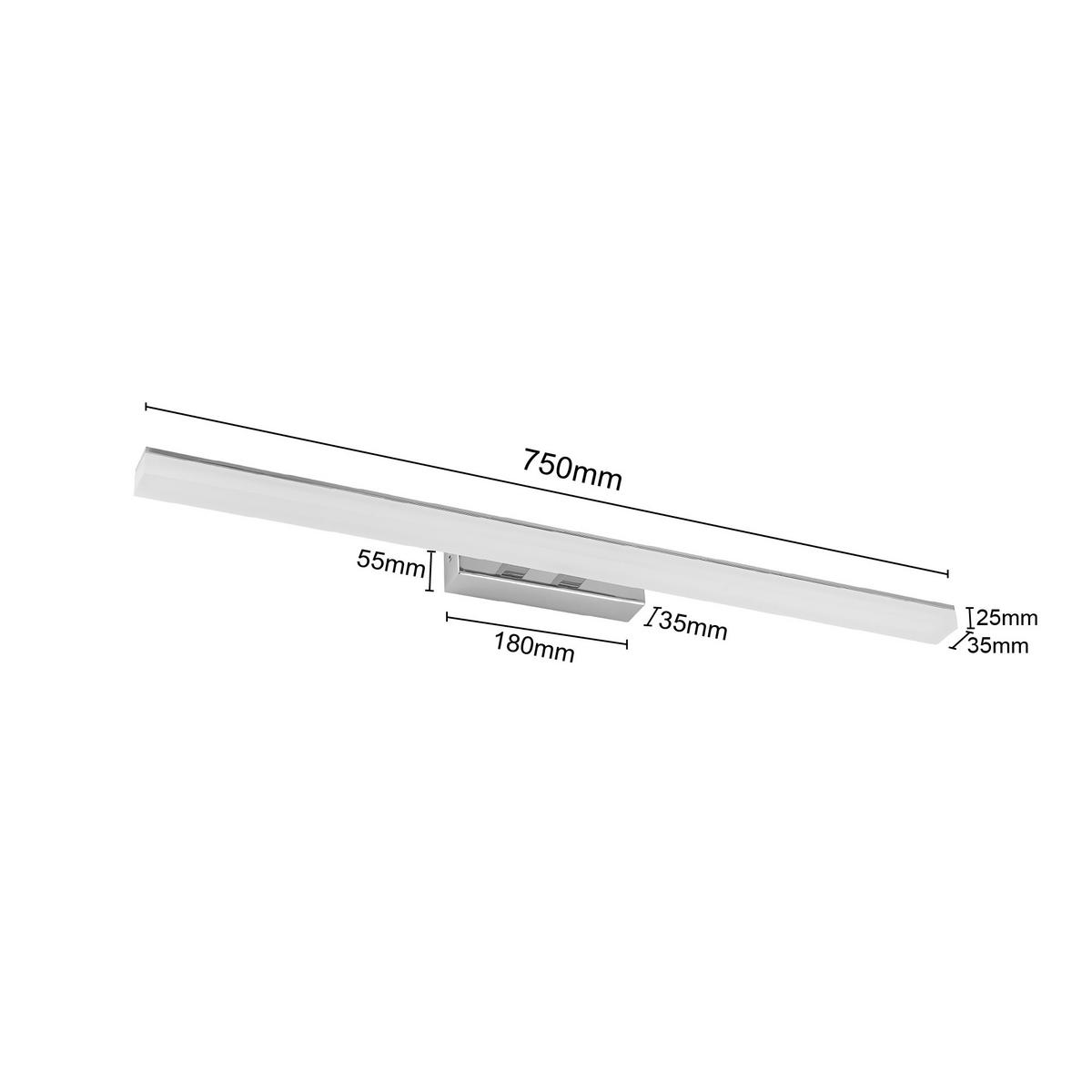 LED-WANDLEUCHTE Aurora 75/10/5,5 cm   - Alufarben, Basics, Kunststoff/Metall (75/10/5,5cm) - Novel