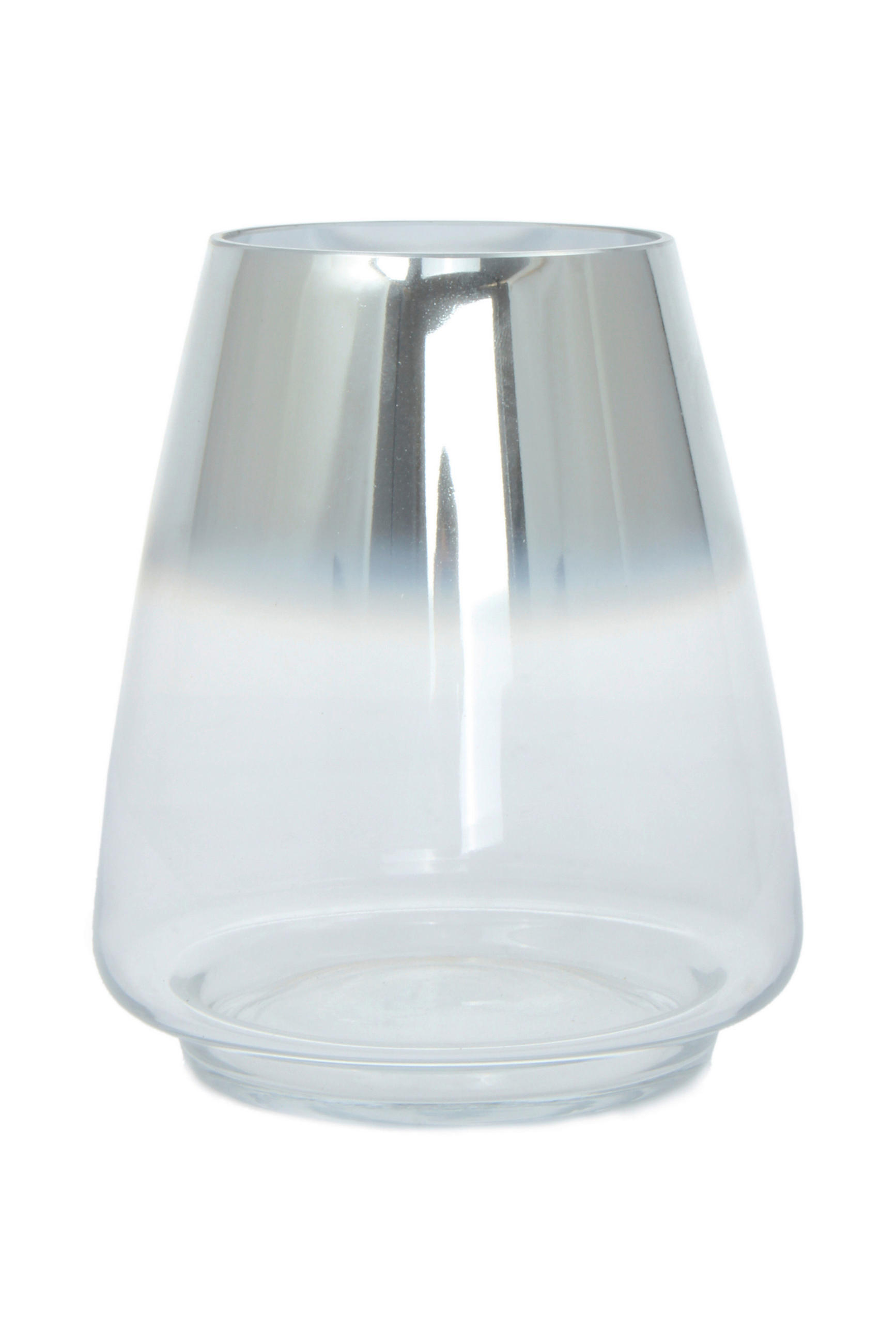 VASE  - Silberfarben, Design, Glas (16/18,5/16cm) - Kayoom