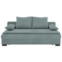 SCHLAFSOFA Samt Grau  - Schwarz/Grau, KONVENTIONELL, Kunststoff/Textil (207/94/90cm) - Carryhome