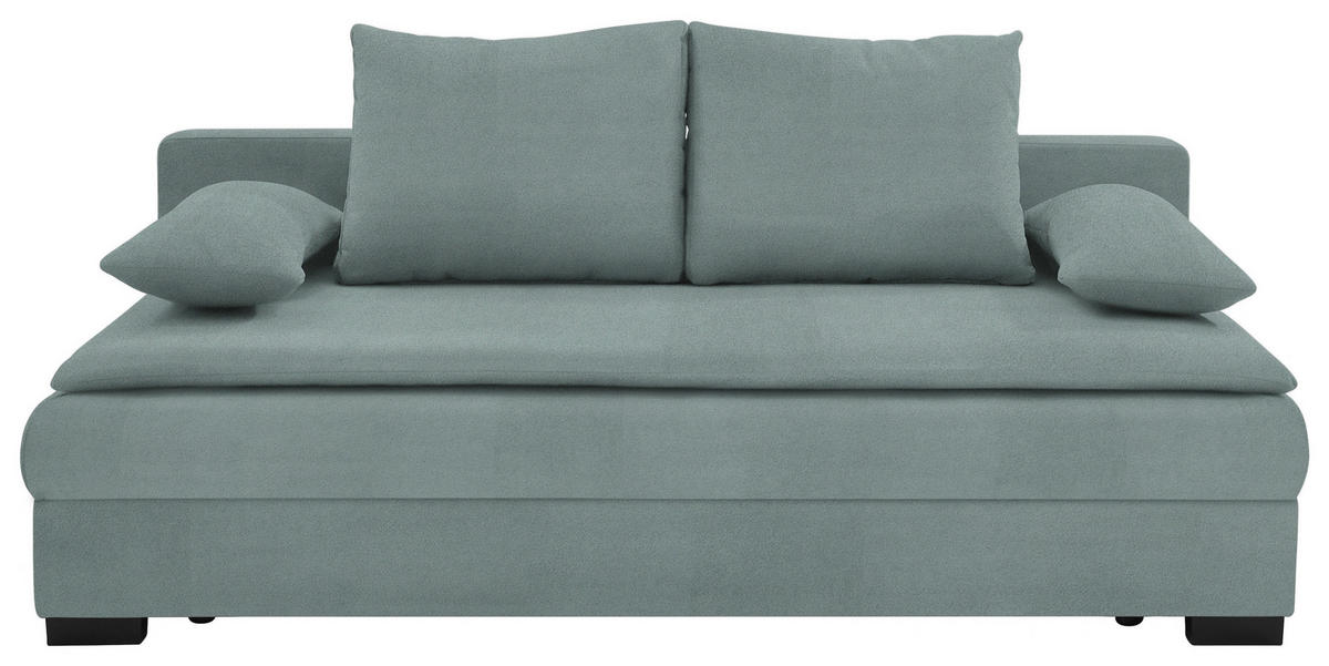 SCHLAFSOFA Samt Grau  - Schwarz/Grau, KONVENTIONELL, Kunststoff/Textil (207/94/90cm) - Carryhome