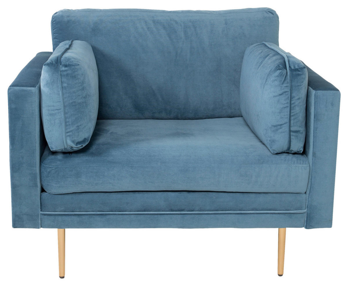 SESSEL in Blau, Goldfarben  - Blau/Goldfarben, Design, Textil/Metall (110/84/86cm) - Livetastic