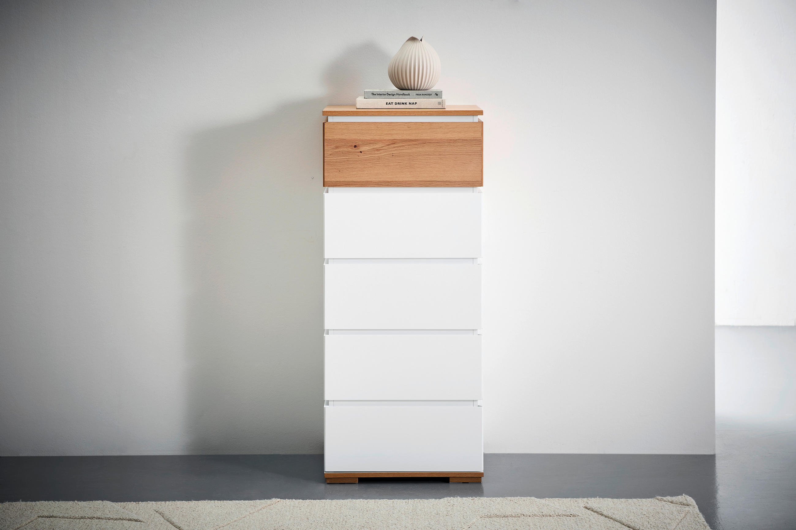 KOMMODE  in 50/118/40 cm  - Eichefarben/Weiß, KONVENTIONELL, Holz/Holzwerkstoff (50/118/40cm) - Novel