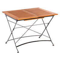 GARTENTISCH 100-150/90/74 cm Holz, Metall rechteckig  - Schwarz/Naturfarben, ROMANTIK / LANDHAUS, Holz/Metall (100-150/90/74cm) - Gardenson