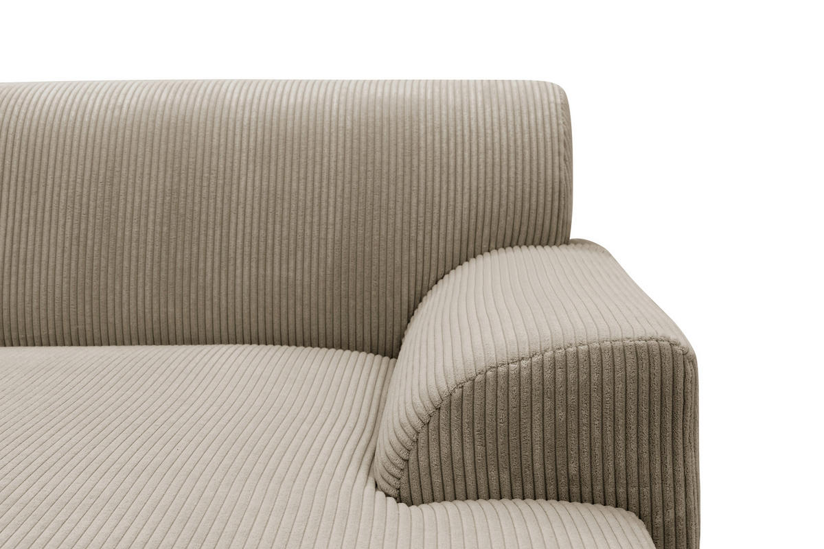 ECKSCHLAFSOFA NIKA Schlammfarben Webstoff  - Schlammfarben/Silberfarben, Basics, Holz/Textil (277/156cm) - MID.YOU