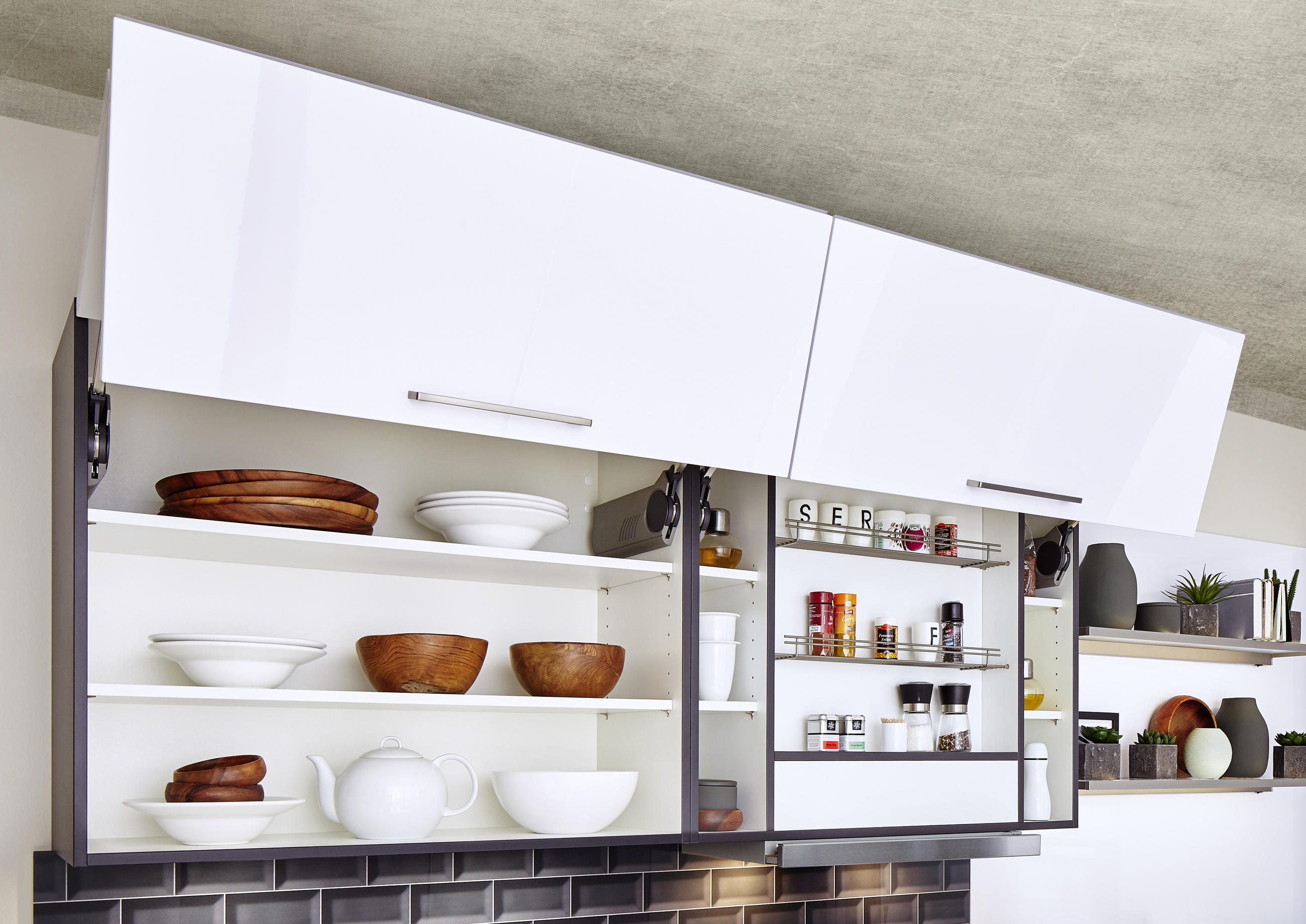 BUCĂTĂRIE LA COMANDĂ   - alb, Design, material pe bază de lemn - Moderano