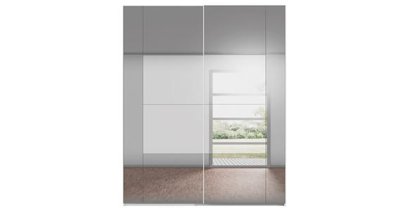 SCHWEBETÜRENSCHRANK 181/223/68 cm 2-türig Weiß  - Weiß, Design, Glas/Holzwerkstoff (181/223/68cm) - Xora