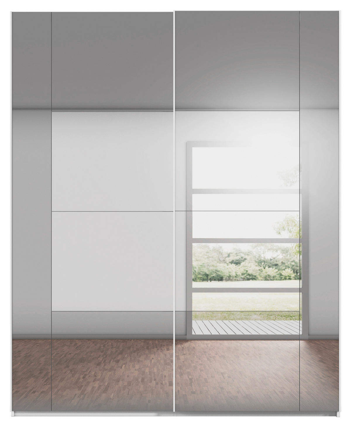 SCHWEBETÜRENSCHRANK 181/223/68 cm 2-türig Weiß  - Weiß, Design, Glas/Holzwerkstoff (181/223/68cm) - Xora