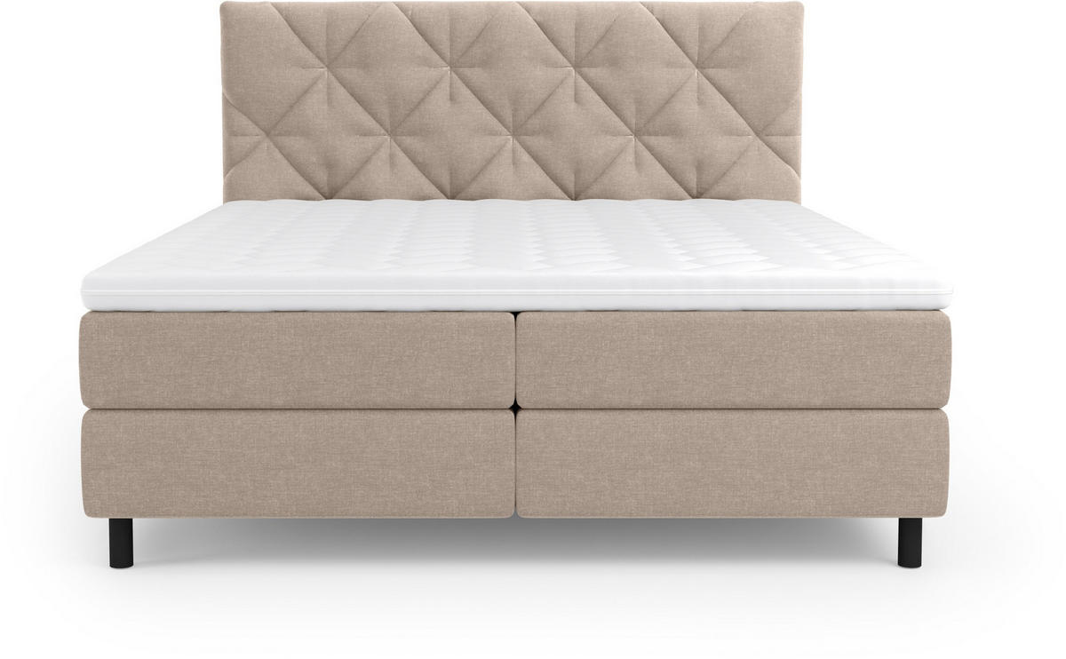 BOXBETT 180/200 cm  in Beige  - Beige/Schwarz, Design, Holz/Holzwerkstoff (180/200cm) - Esposa