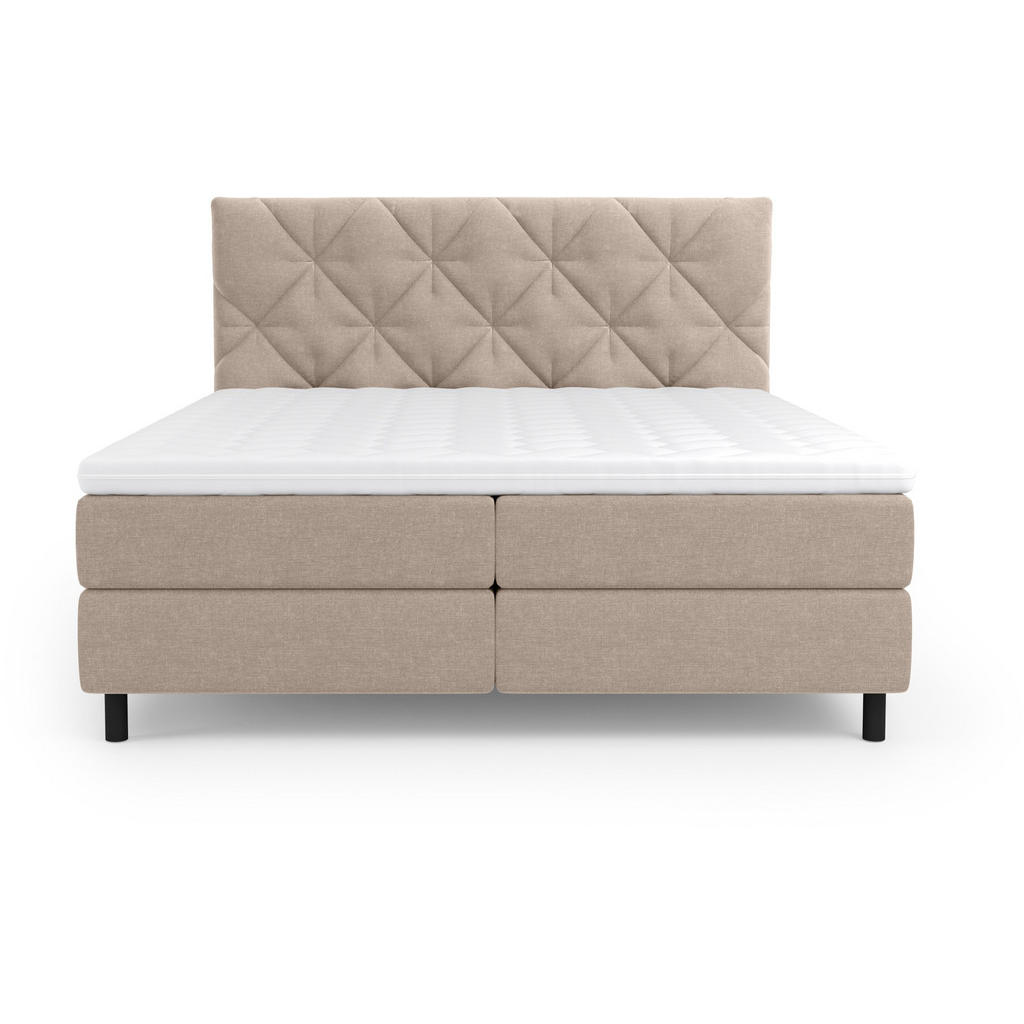 Thumbnail - Esposa Boxbett, Beige, Textil, H3, Höhe ca. 20 cm, 180x200 cm, Bettkasten, Matratze, gepolstertes Kopfteil, Federkernmat...