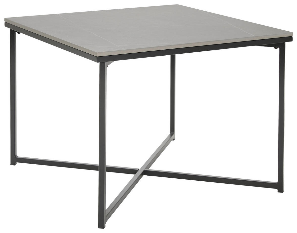COUCHTISCH 60/43/60 cm quadratisch Grau, Schwarz  - Schwarz/Grau, Design, Keramik/Metall (60/43/60cm) - Livetastic
