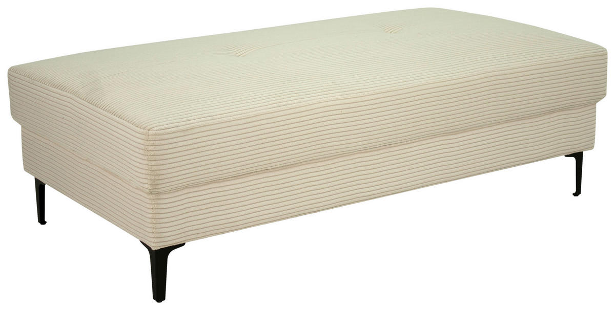 HOCKER Cord Naturfarben  - Schwarz/Naturfarben, Design, Textil/Metall (140/45/80cm) - Xora