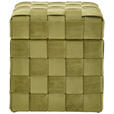 HOCKER Samt Grün  - Schwarz/Grün, Trend, Textil (40/43/40cm) - Xora