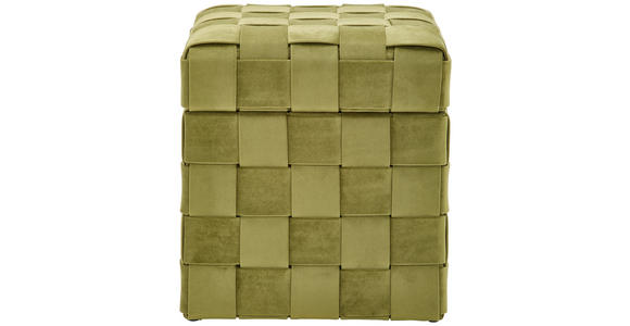 HOCKER Samt Grün - Schwarz/Grün, Trend, Textil (40/43/40cm) - Xora