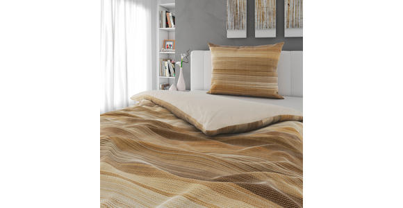 WENDEBETTWÄSCHE Elie Satin 140/200 cm  - Braun/Orange, KONVENTIONELL, Textil (140/200cm) - Novel