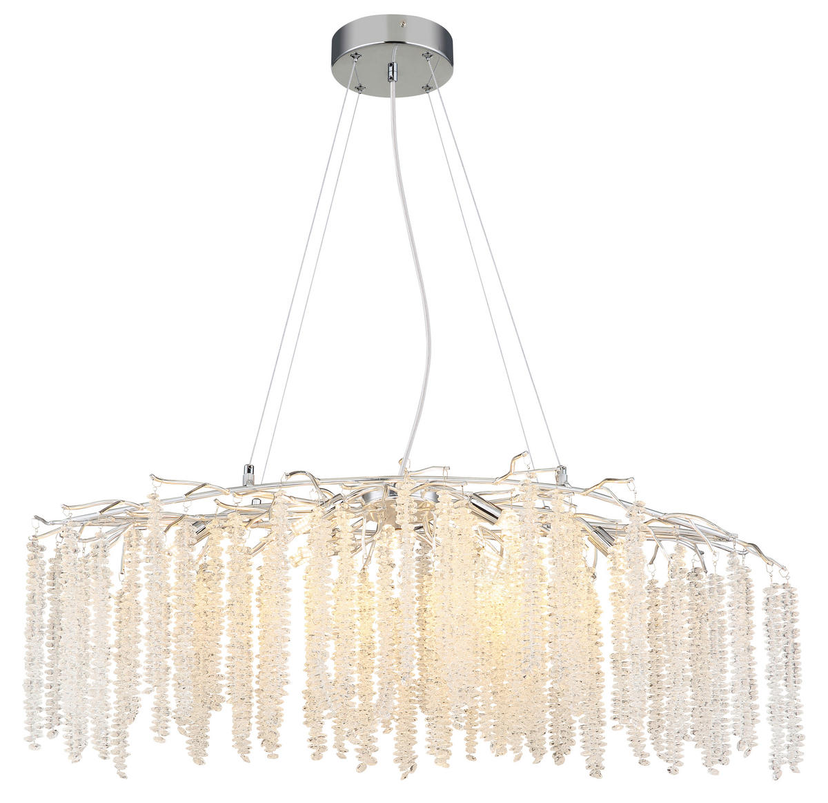 HÄNGELEUCHTE 100/40/120 cm    - Klar/Chromfarben, Konventionell, Kunststoff/Metall (100/40/120cm) - Globo