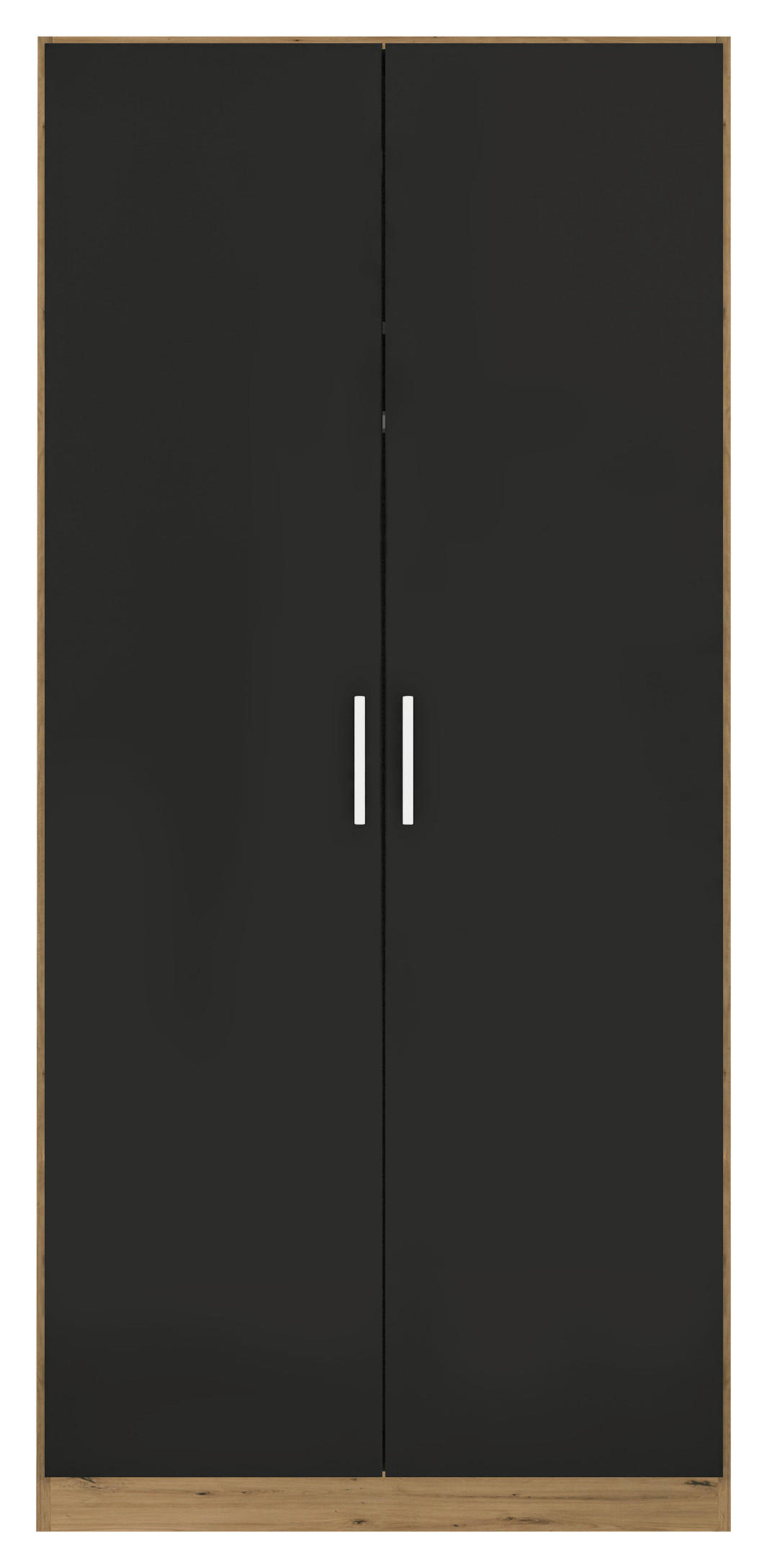 DREHTÜRENSCHRANK in Eiche Artisan, Grau  - Chromfarben/Eiche Artisan, Modern, Holzwerkstoff/Kunststoff (91/210/54cm) - Rauch Möbel