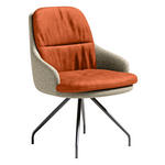 ARMLEHNSTUHL  Beinauswahl, Sitzfläche 360° drehbar, Stoff-/Lederauswahl Velours  Naturfarben, Kupferfarben  - Schwarz/Naturfarben, Design, Textil/Metall (60/86/66cm) - Dieter Knoll