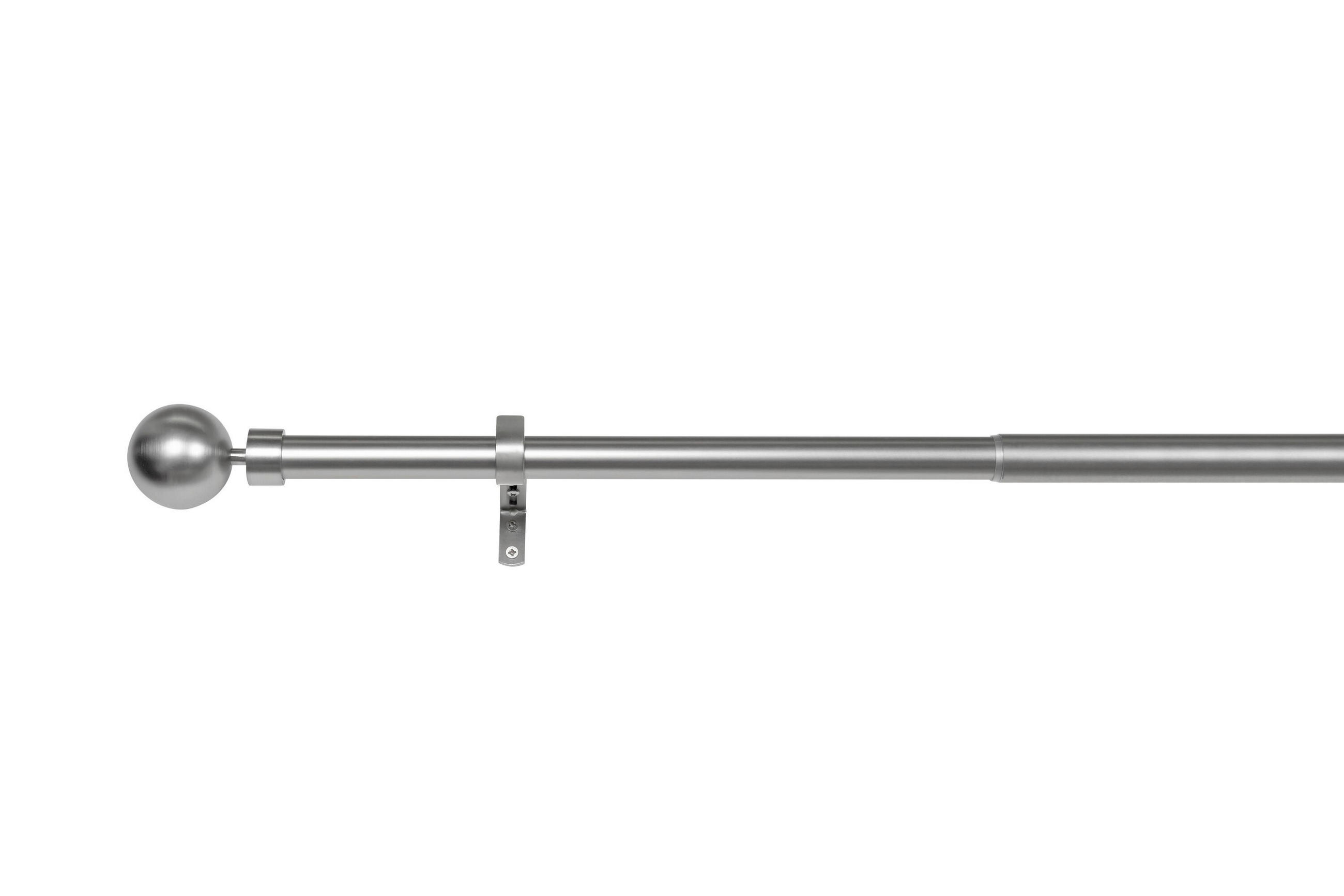 VORHANGSTANGENSET 190 cm  - Grau Hochglanz, Basics, Metall (190cm)